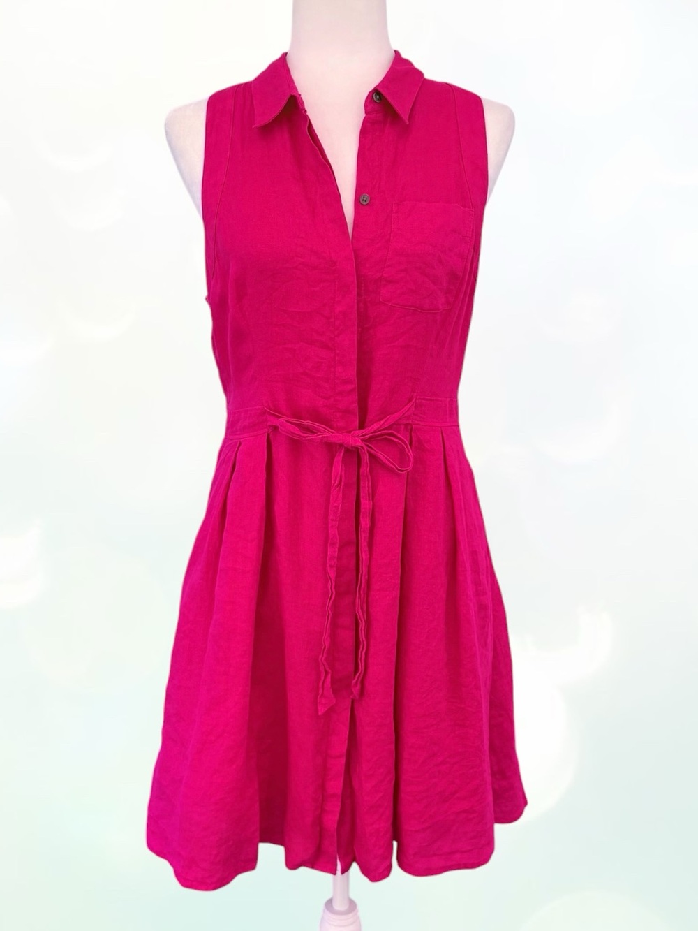 HD in Paris Sleeveless Tie-Waist Mini Dress - Fuchsia Pink